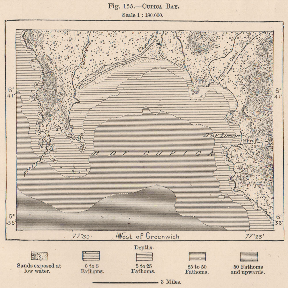 Cupica Bay. Colombia 1885 old antique vintage map plan chart